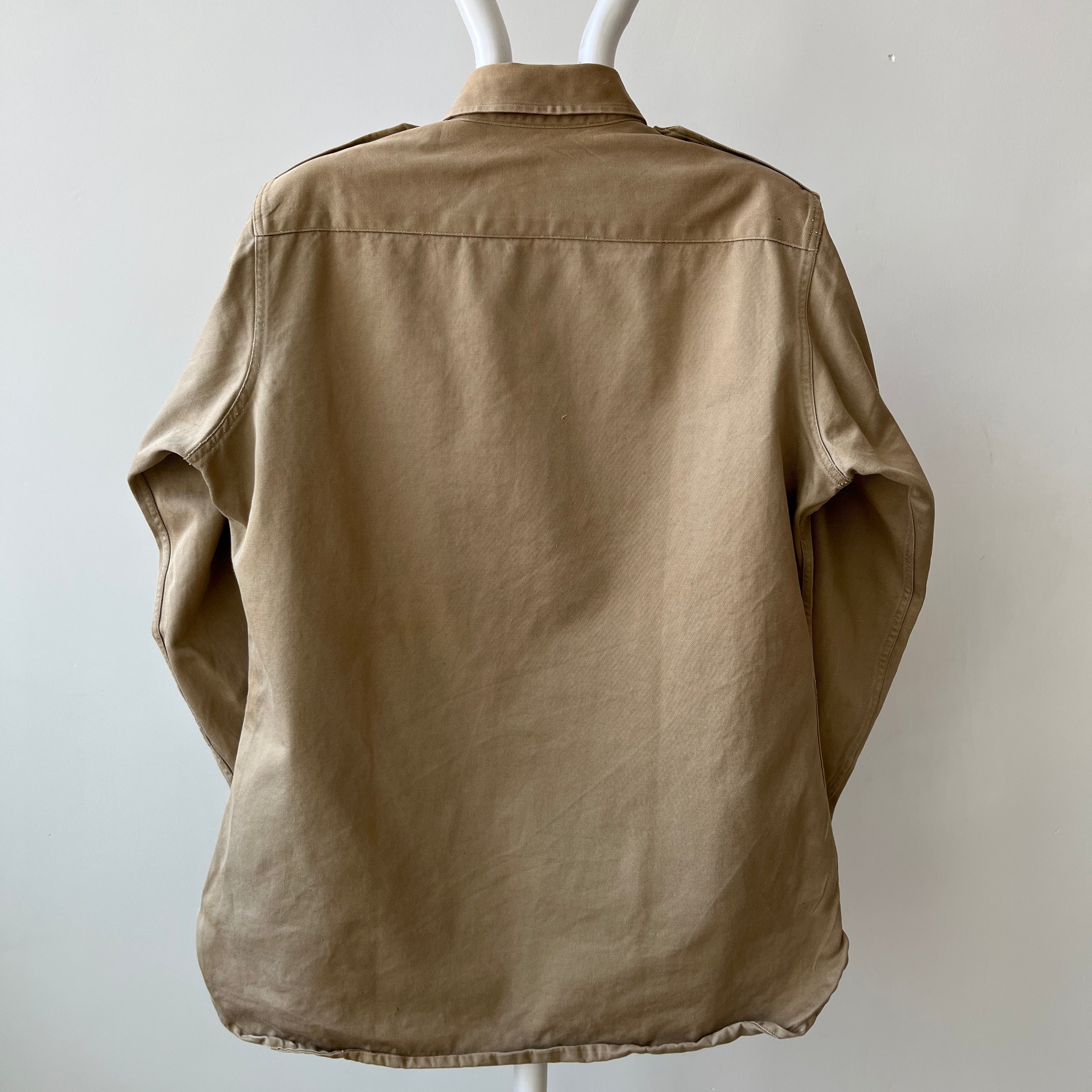 1960's Heavyweight Tan Button-Up Military Shirt