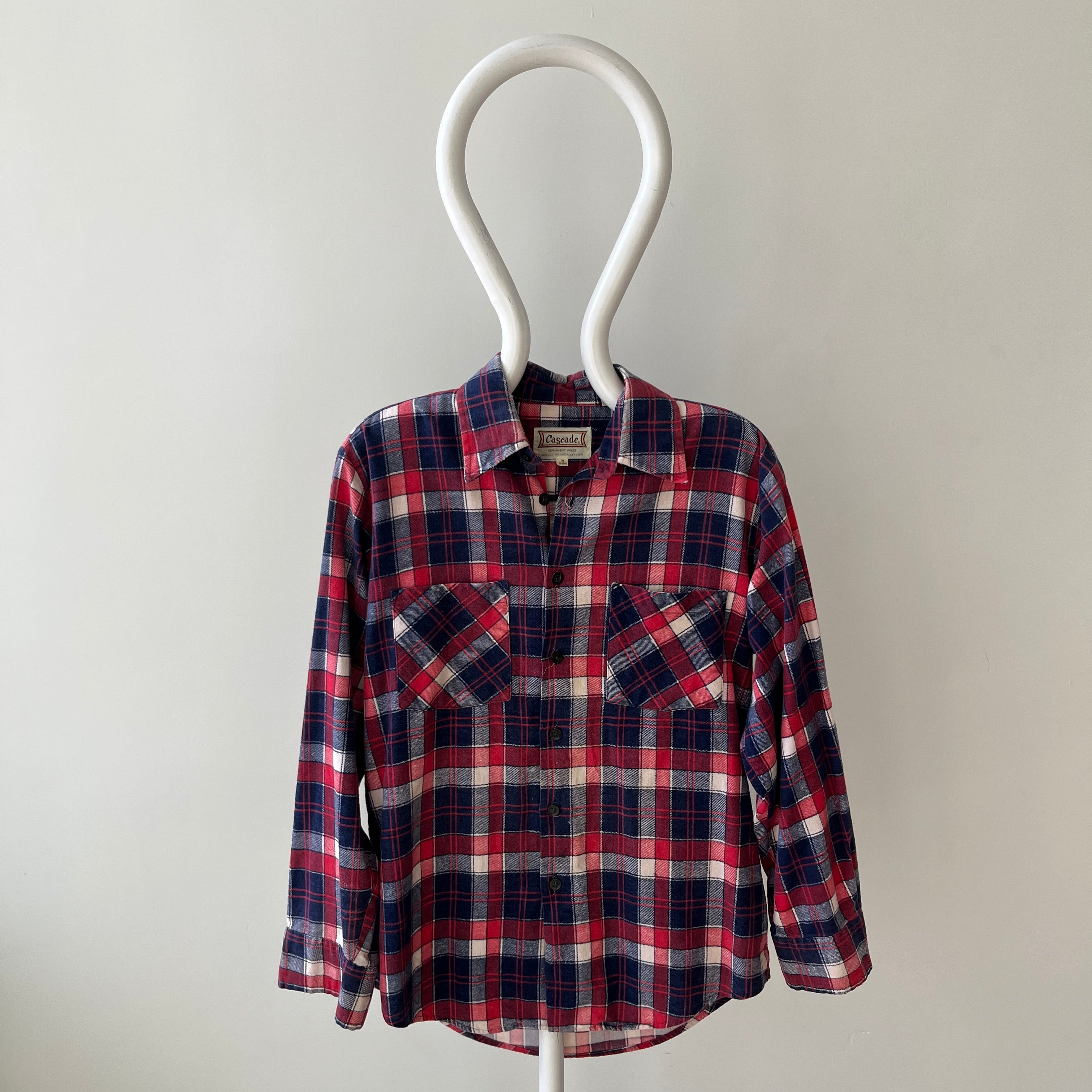 1970/80s Red, White and Blue Single Sided Lightweight Cotton Flannel