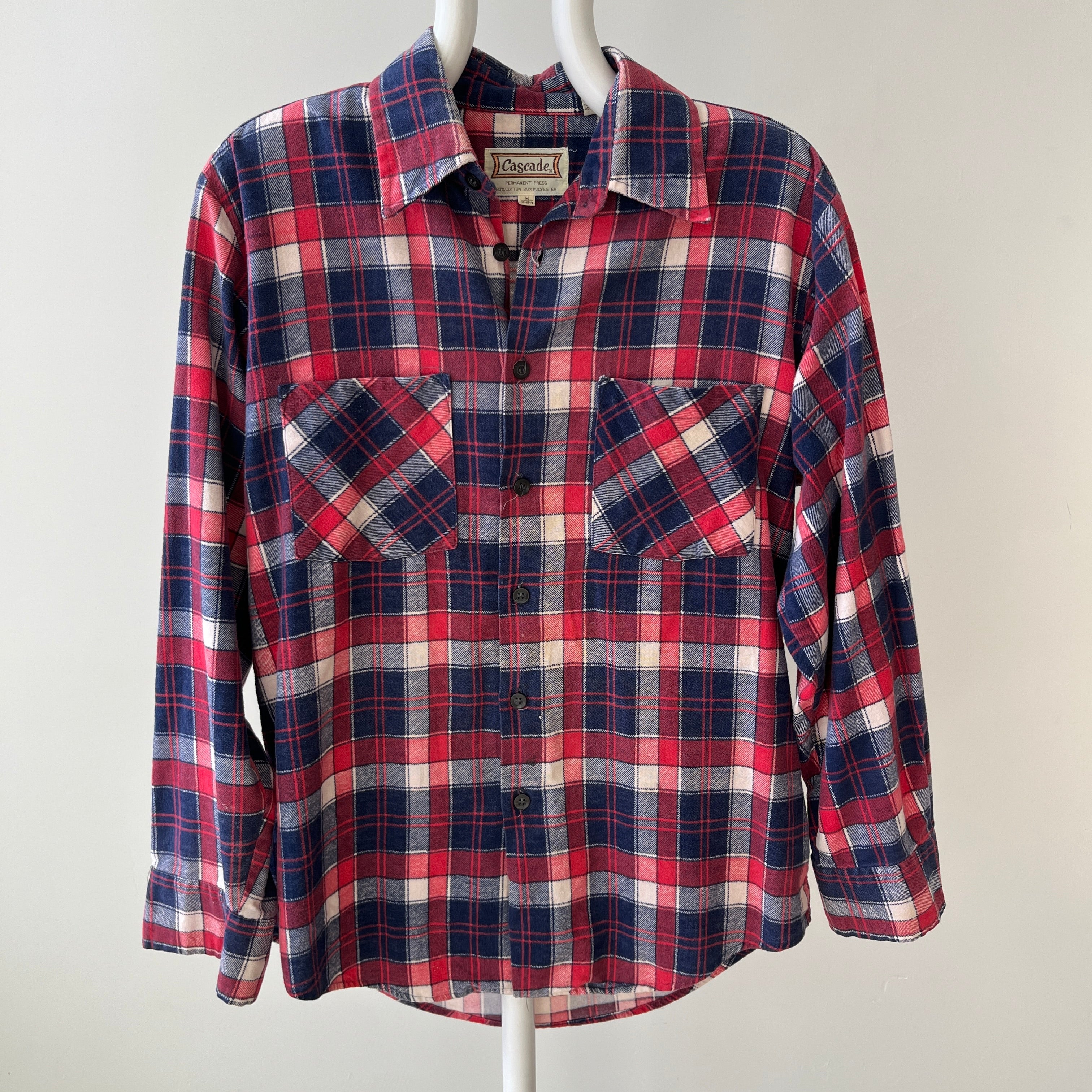 1970/80s Red, White and Blue Single Sided Lightweight Cotton Flannel
