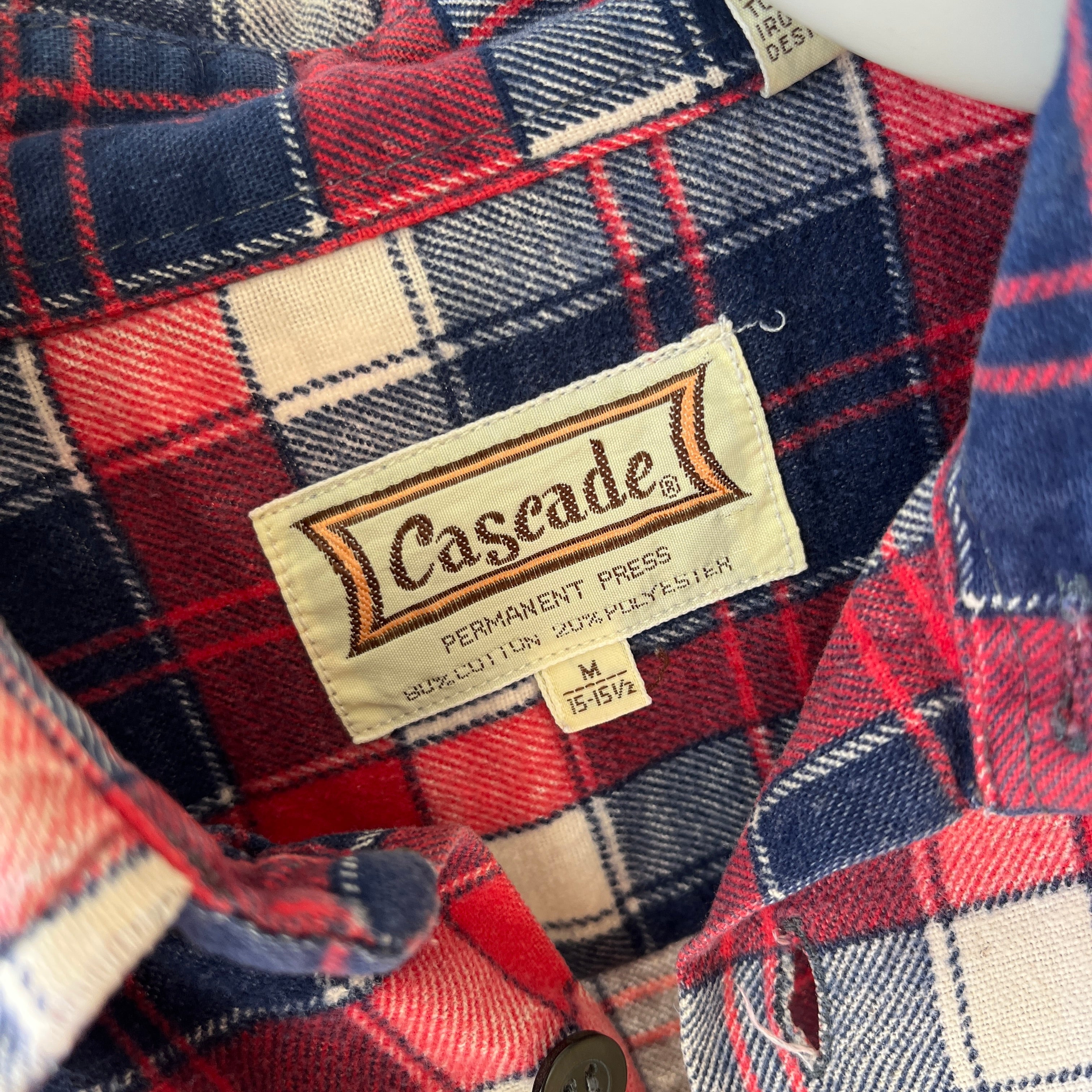 1970/80s Red, White and Blue Single Sided Lightweight Cotton Flannel
