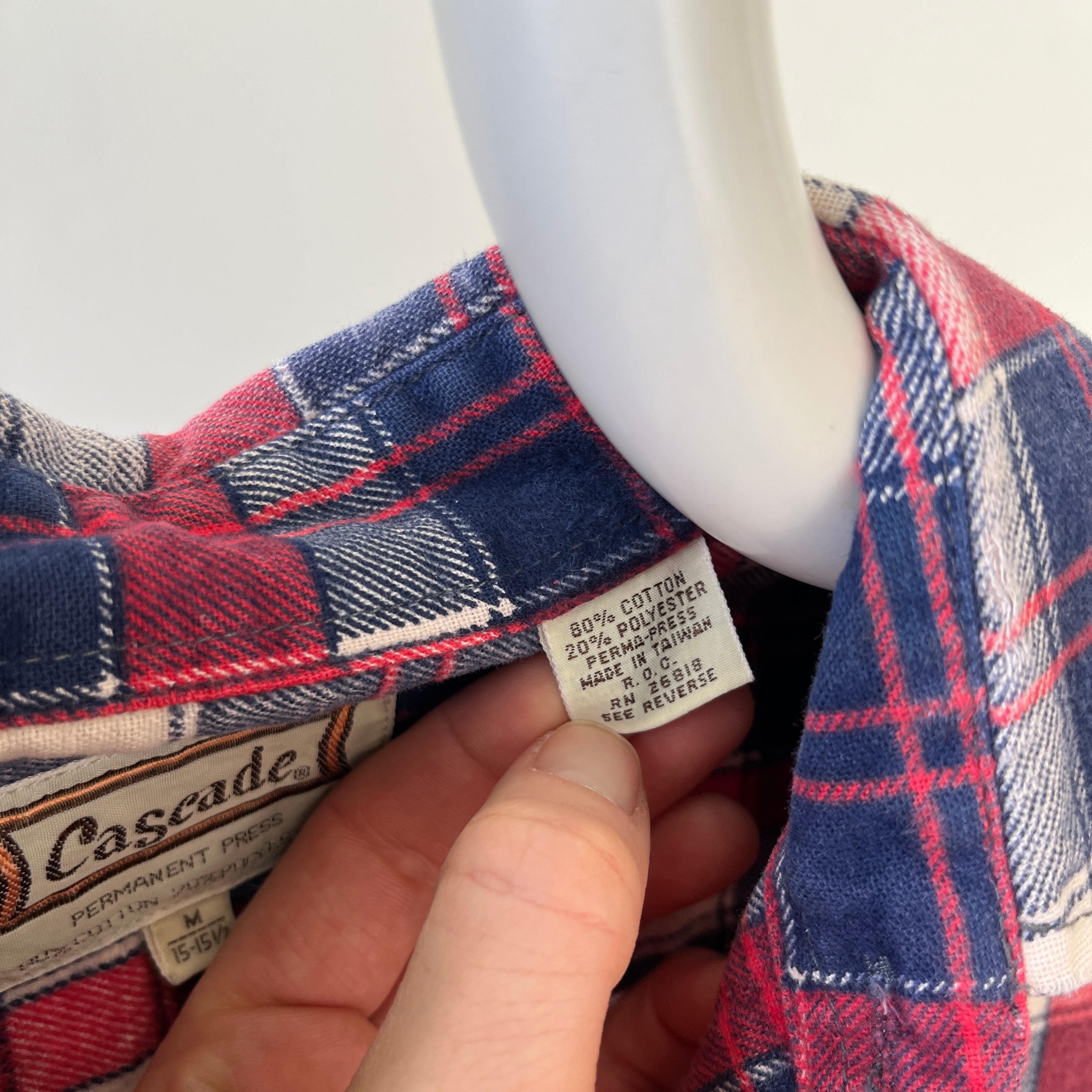 1970/80s Red, White and Blue Single Sided Lightweight Cotton Flannel
