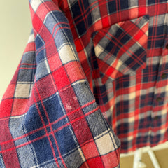 1970/80s Red, White and Blue Single Sided Lightweight Cotton Flannel