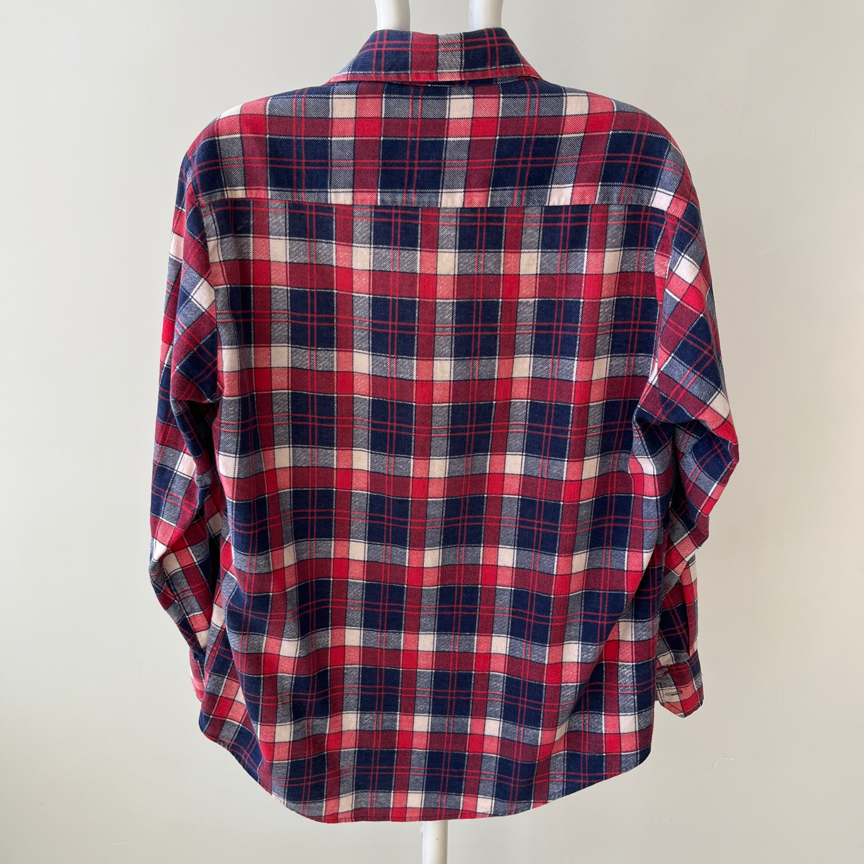 1970/80s Red, White and Blue Single Sided Lightweight Cotton Flannel