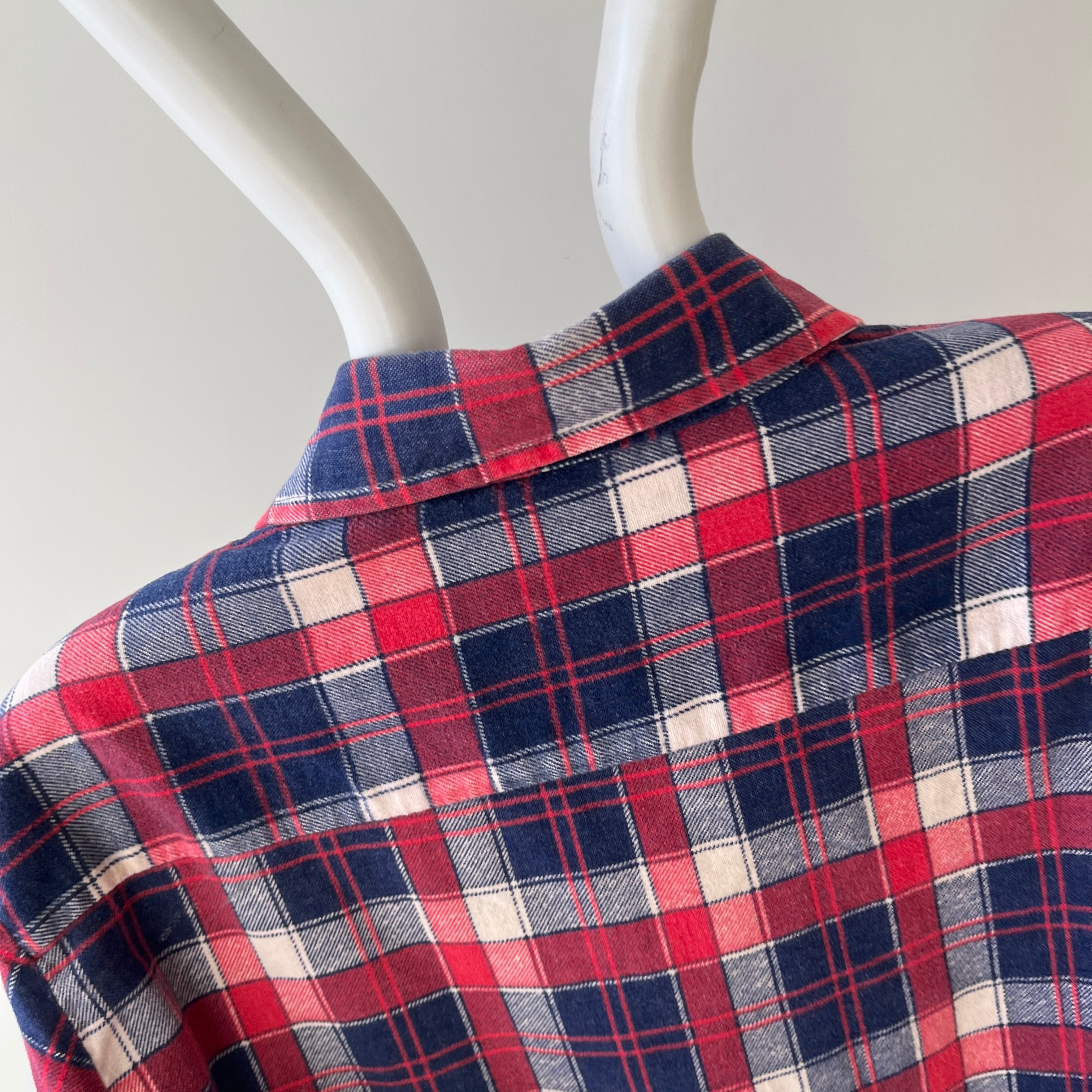 1970/80s Red, White and Blue Single Sided Lightweight Cotton Flannel