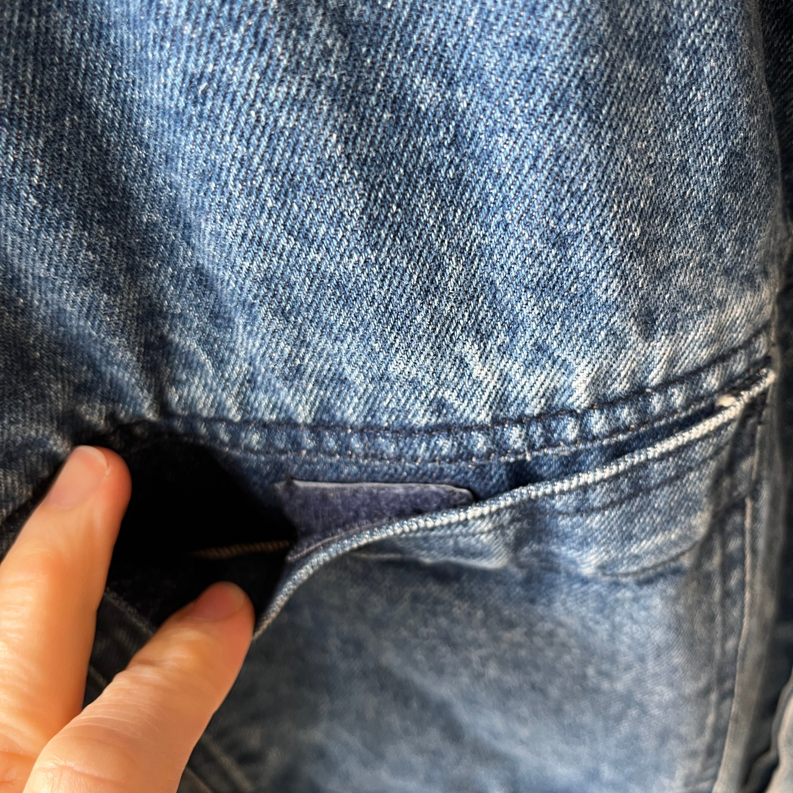 1990s Smith + Hawken Larger Pleated Denim Dad Jacket with Big Chest Pockets