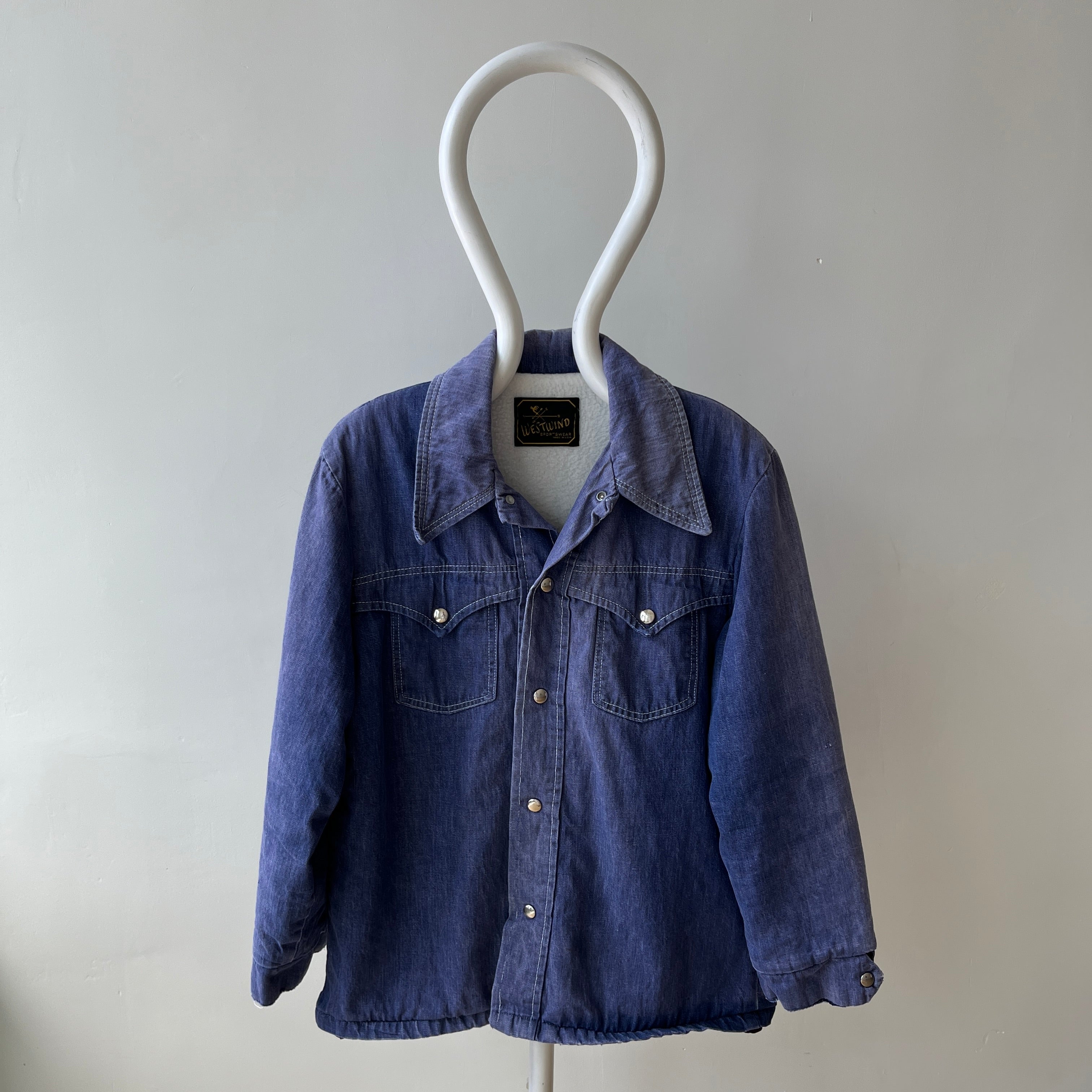 1970s Lined Extra Cool Denim Cowboy Jacket - Snap Front - WOAH