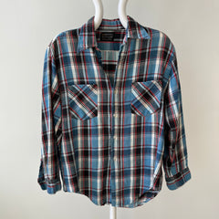 1970/80s Blue and Red Cotton Flannel by JC Penny - Good One!