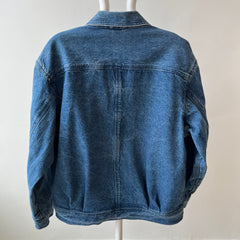 1990s Smith + Hawken Larger Pleated Denim Dad Jacket with Big Chest Pockets