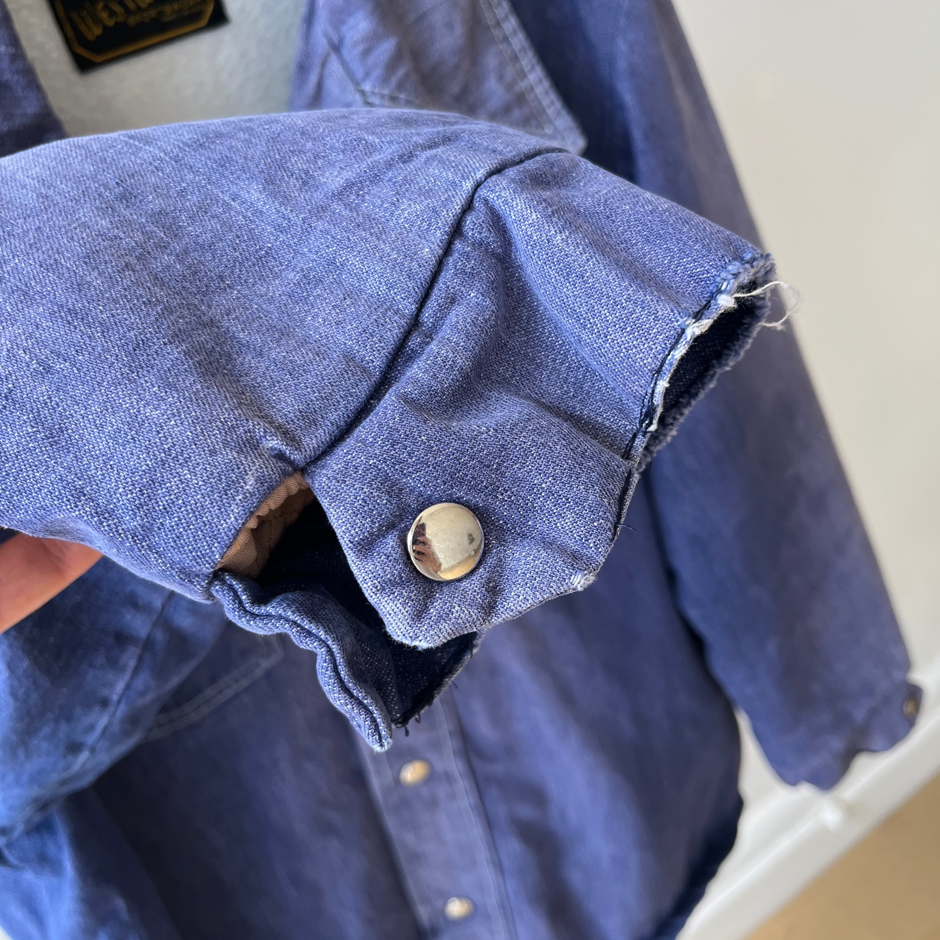 1970s Lined Extra Cool Denim Cowboy Jacket - Snap Front - WOAH