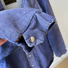 1970s Lined Extra Cool Denim Cowboy Jacket - Snap Front - WOAH