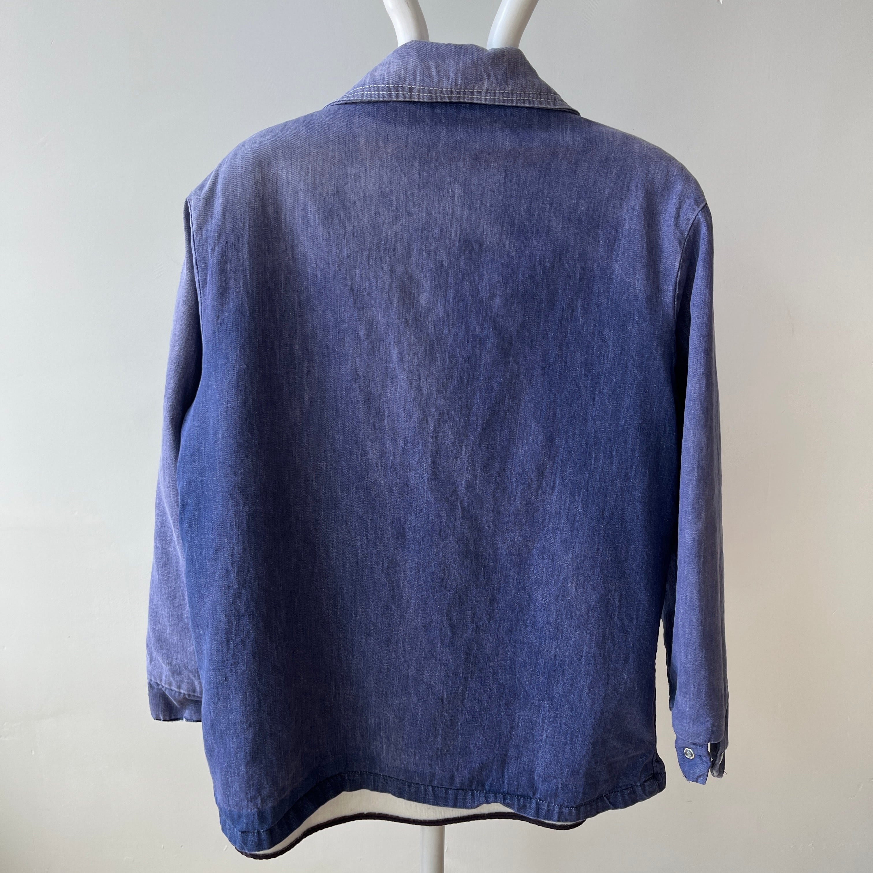 1970s Lined Extra Cool Denim Cowboy Jacket - Snap Front - WOAH