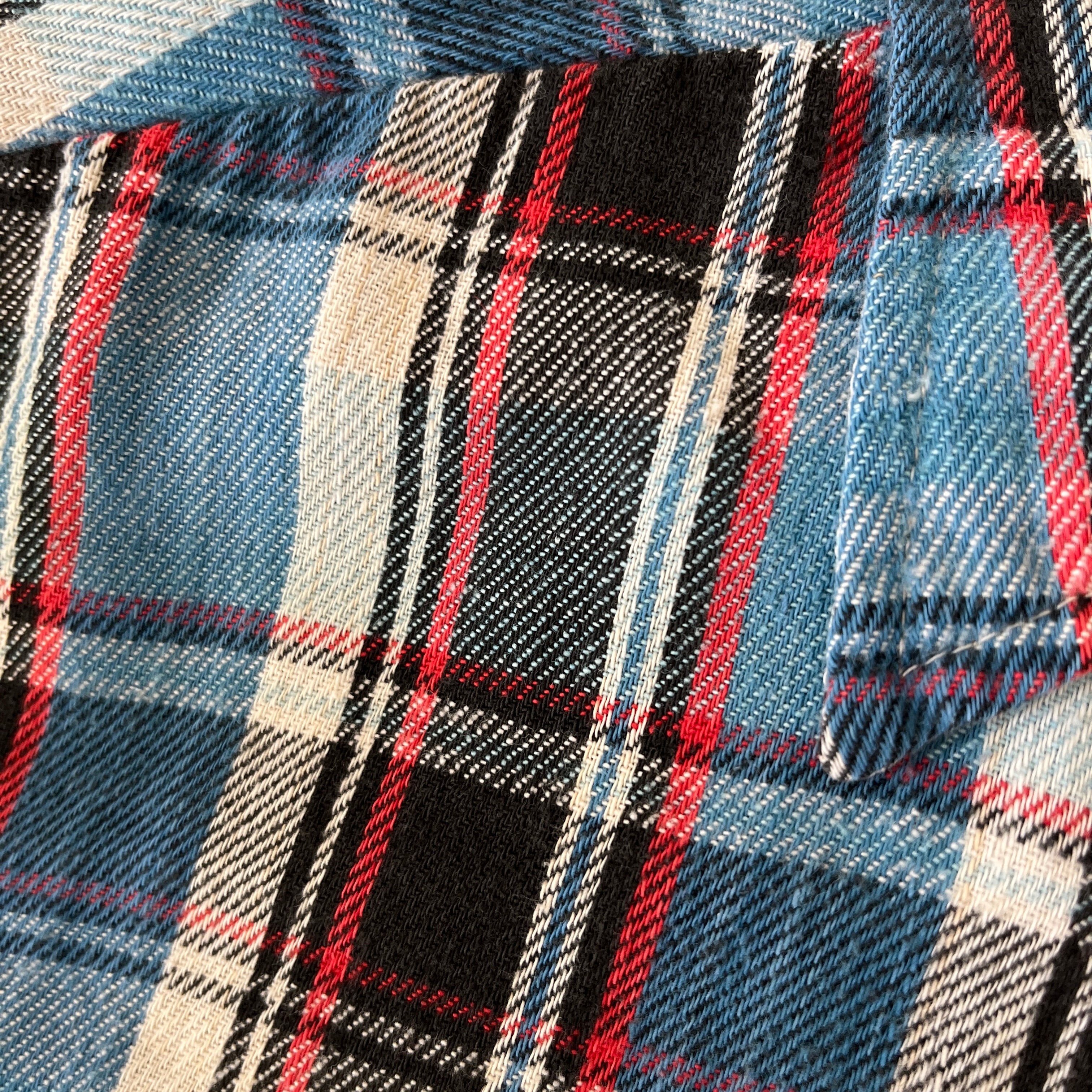 1970/80s Blue and Red Cotton Flannel by JC Penny - Good One!