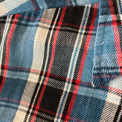 1970/80s Blue and Red Cotton Flannel by JC Penny - Good One!