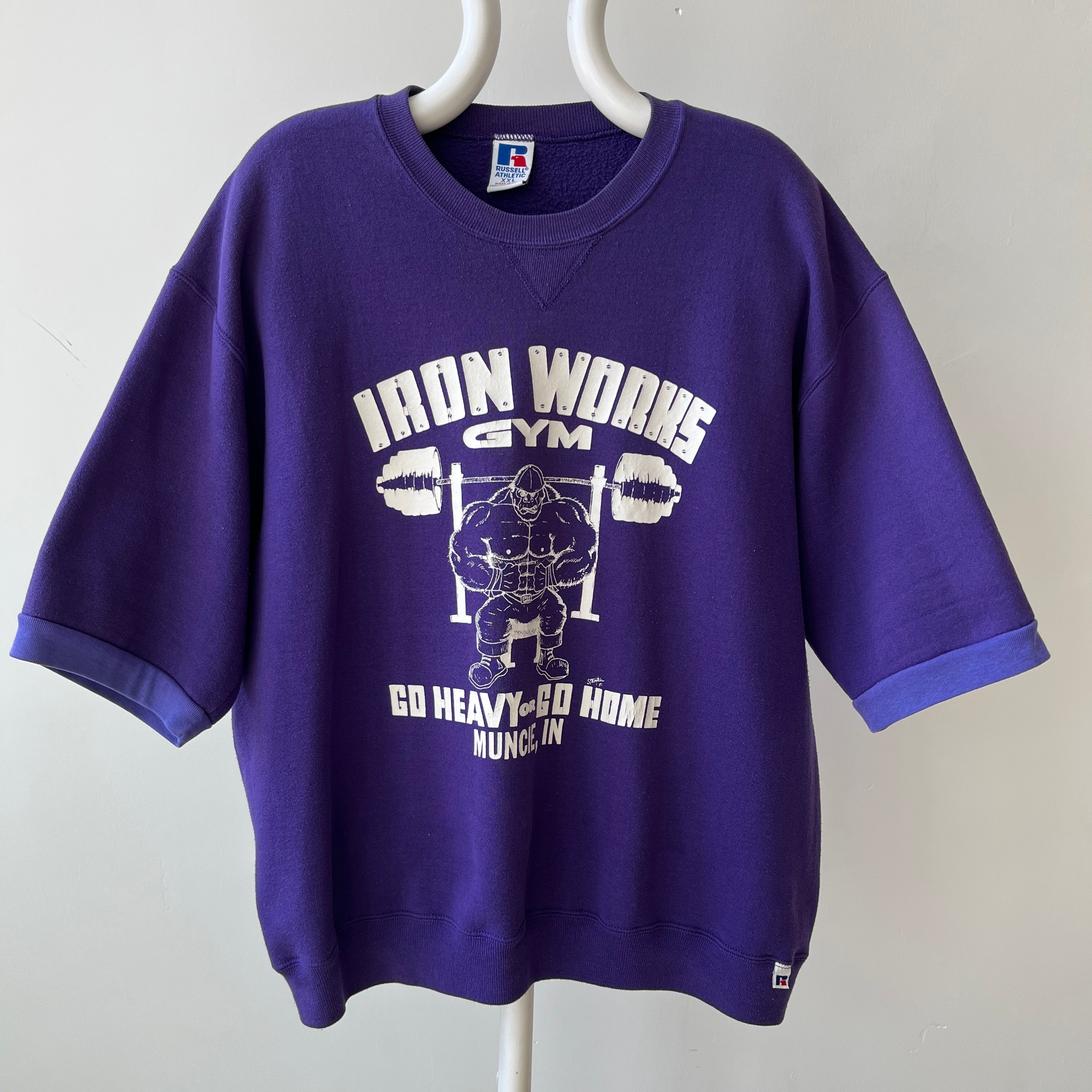 1990s Iron Works Gym Short Sleeve Sweatshirt