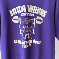 1990s Iron Works Gym Short Sleeve Sweatshirt