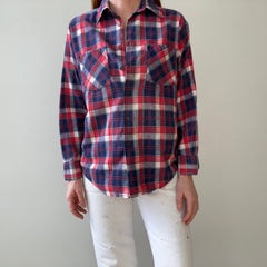 1970/80s Red, White and Blue Single Sided Lightweight Cotton Flannel
