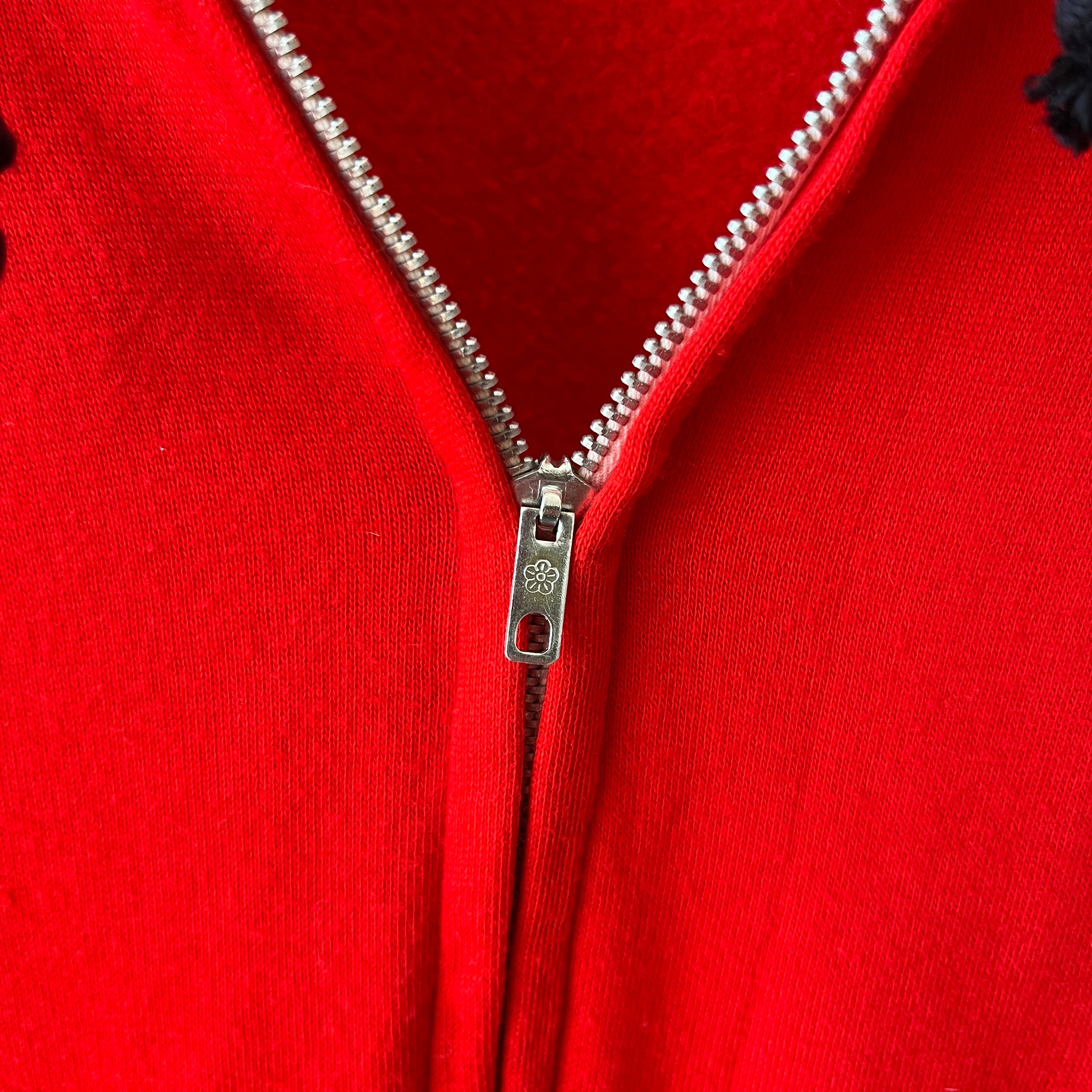 1970s Red and Black Zip Up Hoodie