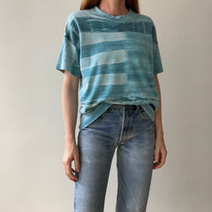 1990s Striped Tie Dye T-Shirt - !!!