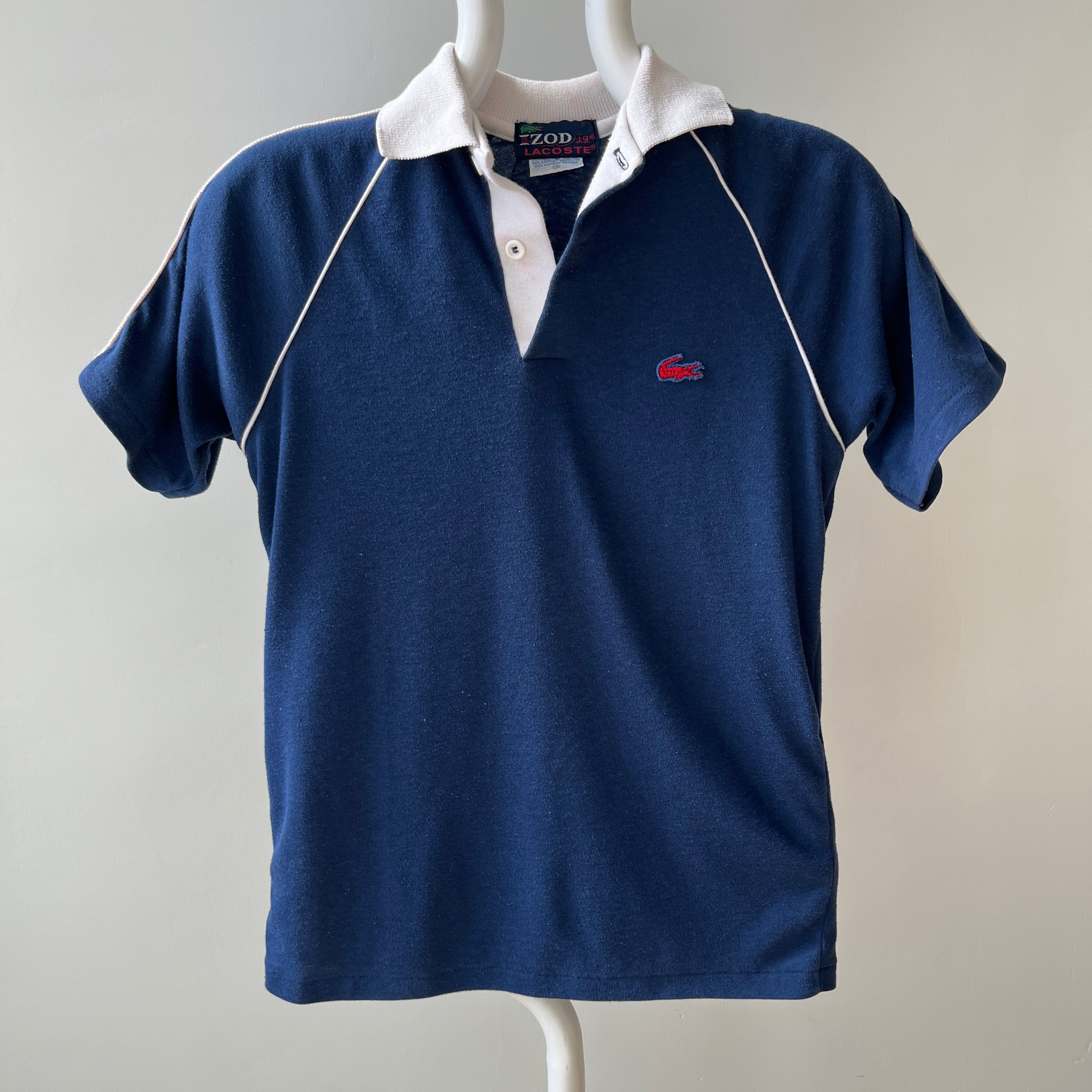 1970/80s Raglan Lacoste Polo with Shoulder Stripes - !!!!