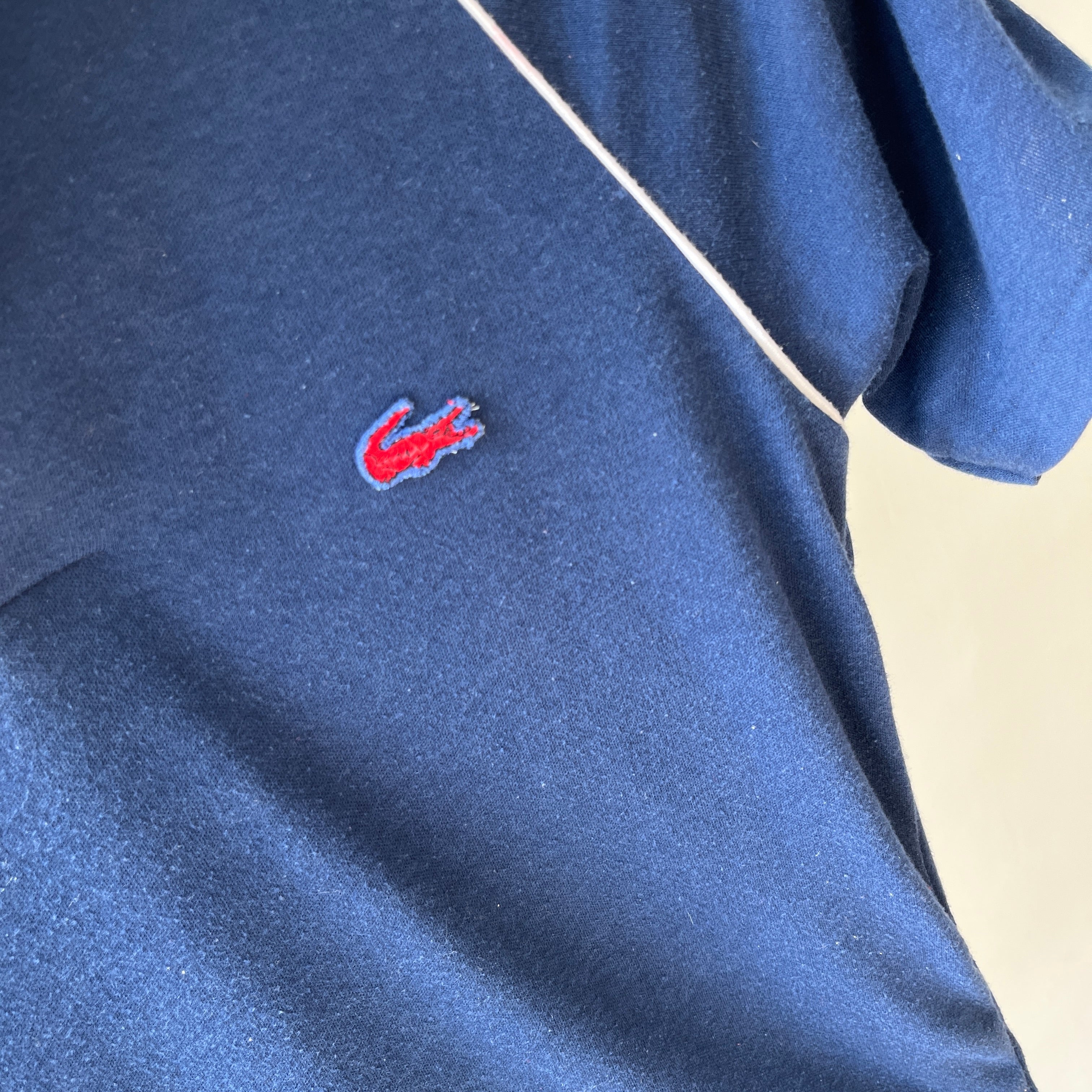 1970/80s Raglan Lacoste Polo with Shoulder Stripes - !!!!