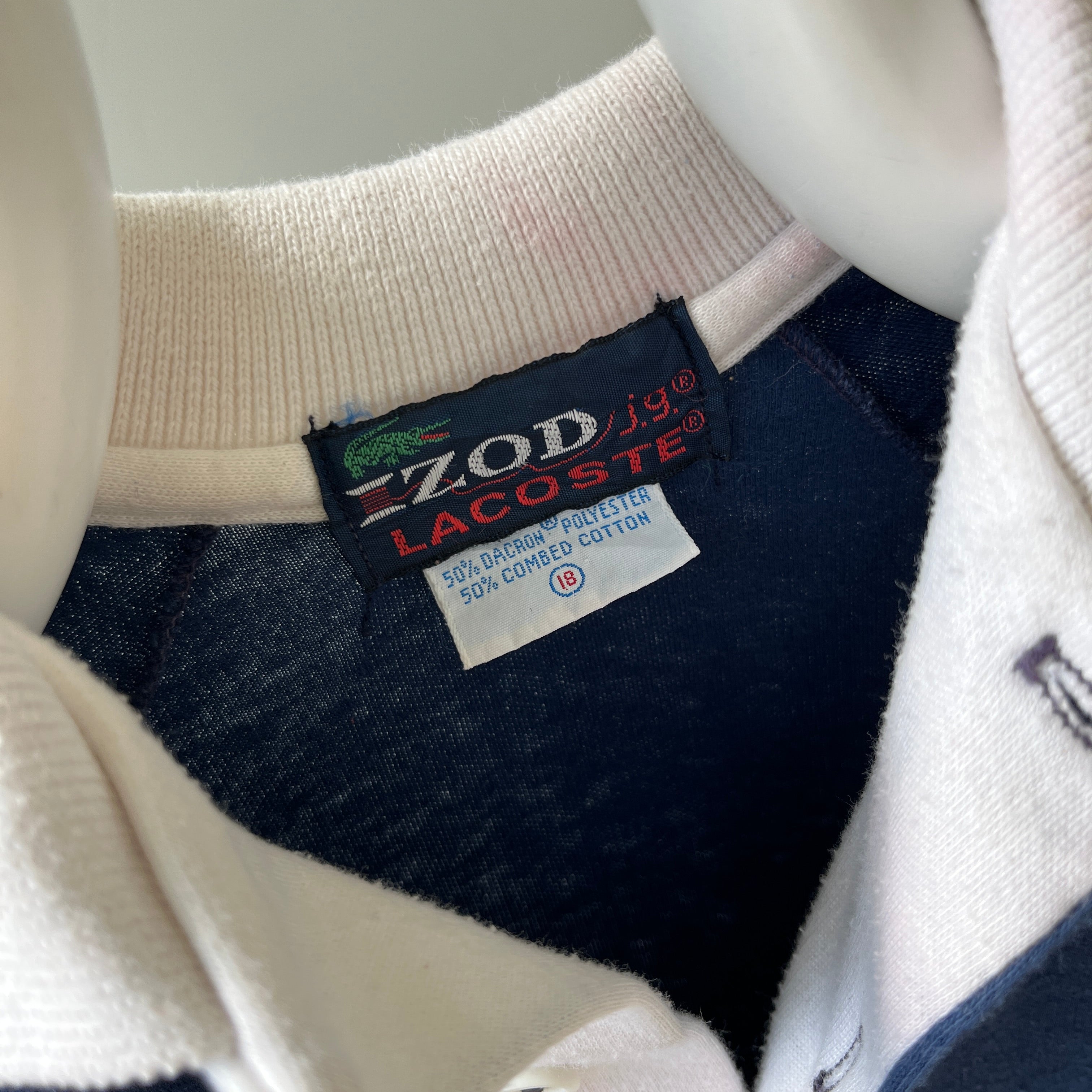 1970/80s Raglan Lacoste Polo with Shoulder Stripes - !!!!