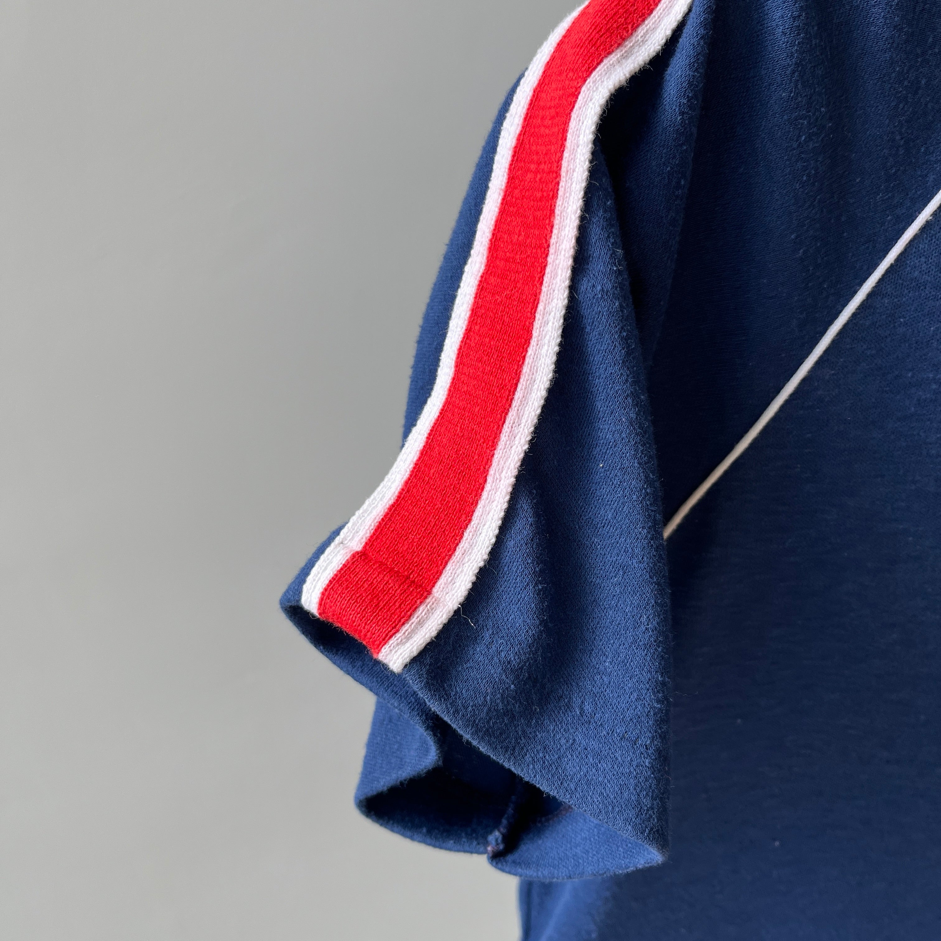 1970/80s Raglan Lacoste Polo with Shoulder Stripes - !!!!