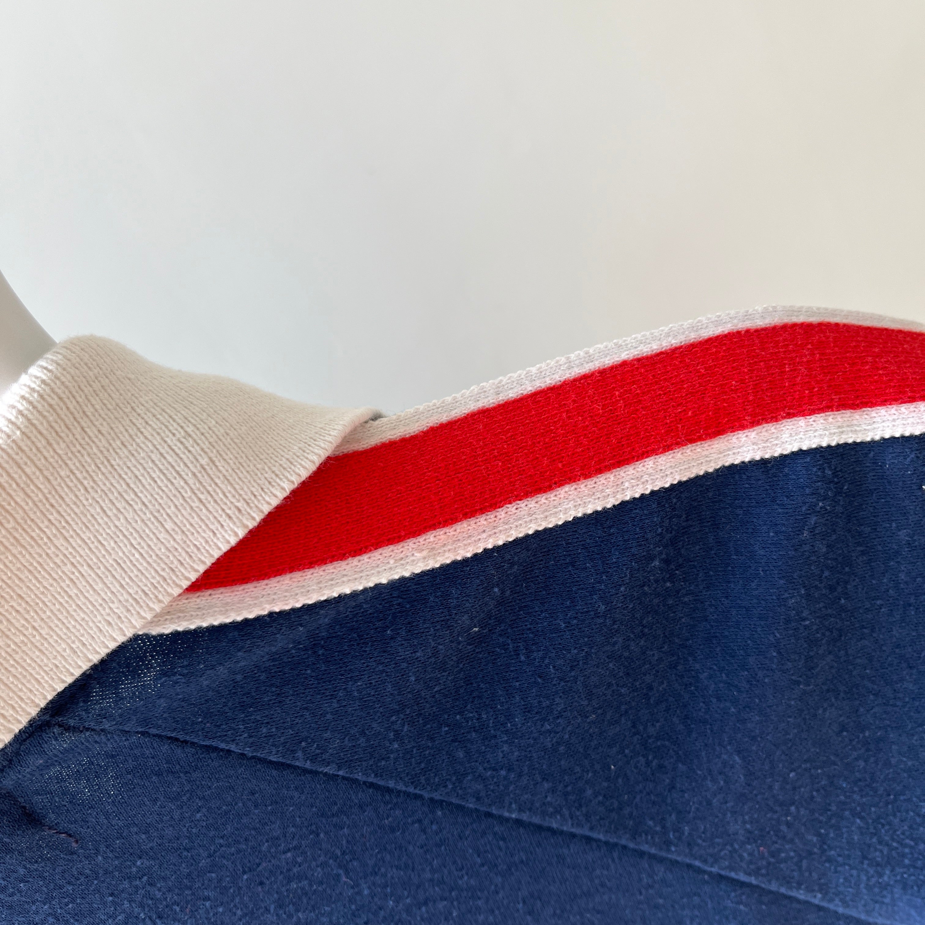 1970/80s Raglan Lacoste Polo with Shoulder Stripes - !!!!