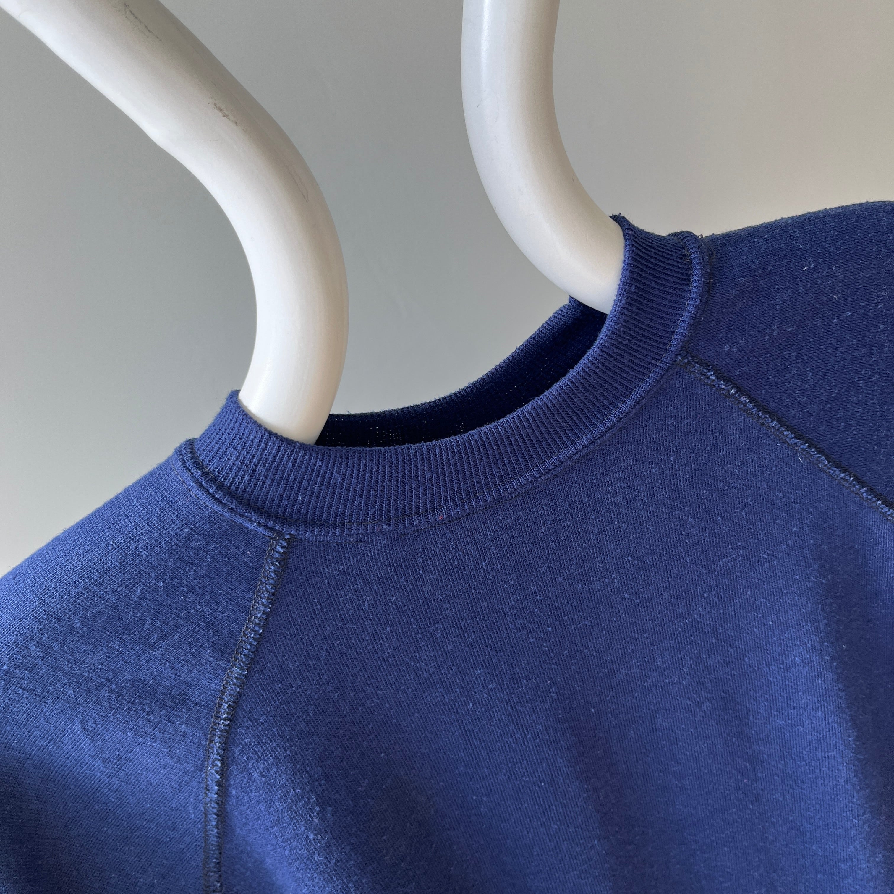 1970/80s Cozy Blank Navy Longer Sweatshirt by Sportswear