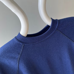 1970/80s Cozy Blank Navy Longer Sweatshirt by Sportswear