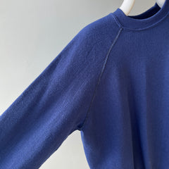1970/80s Cozy Blank Navy Longer Sweatshirt by Sportswear