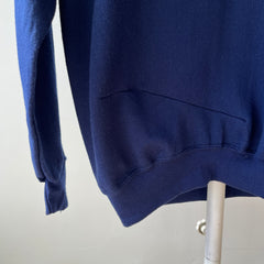 1970/80s Cozy Blank Navy Longer Sweatshirt by Sportswear