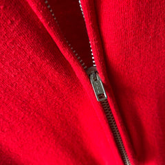1980s Lipstick Red Zip Up Sweatshirt Vest