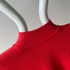 1980s Lipstick Red Zip Up Sweatshirt Vest