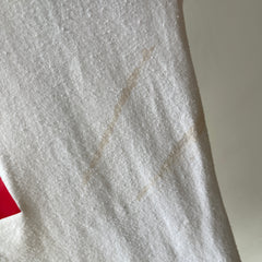 1985 - 1986 Whiskey River Bud Short Sleeve Two Tone Baseball T-Shirt - Staining and Wear