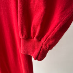 1980s Blank Red Cotton Hanes Long Sleeve T-Shirt