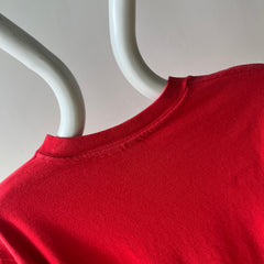 1980s Blank Red Cotton Hanes Long Sleeve T-Shirt