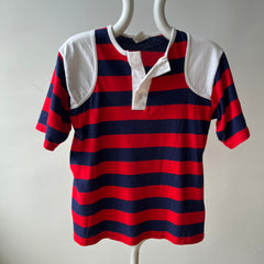 1970/80s Red, White and Blue Short Sleeve Striped Henley