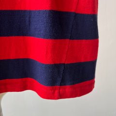 1970/80s Red, White and Blue Short Sleeve Striped Henley