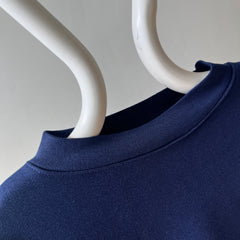 1980s Two Tone Navy and White Soft and Slouchy Sweatshirt