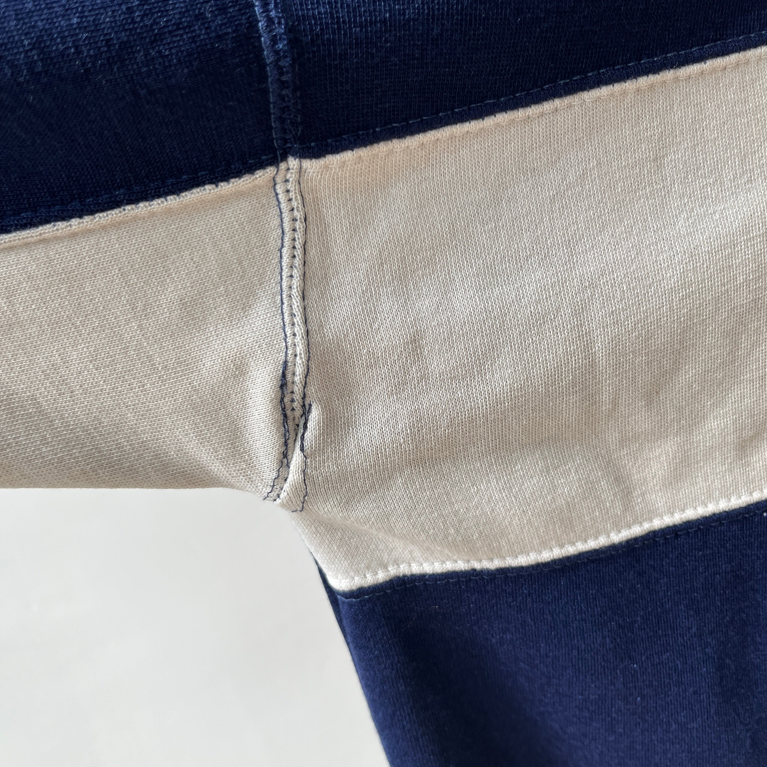 1980s Two Tone Navy and White Soft and Slouchy Sweatshirt