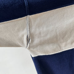 1980s Two Tone Navy and White Soft and Slouchy Sweatshirt