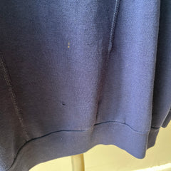 1980s Two Tone Navy and White Soft and Slouchy Sweatshirt
