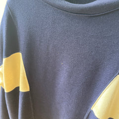 1980s Two Tone Navy and White Soft and Slouchy Sweatshirt