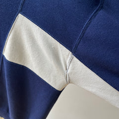 1980s Two Tone Navy and White Soft and Slouchy Sweatshirt