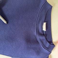 1980s Two Tone Navy and White Soft and Slouchy Sweatshirt