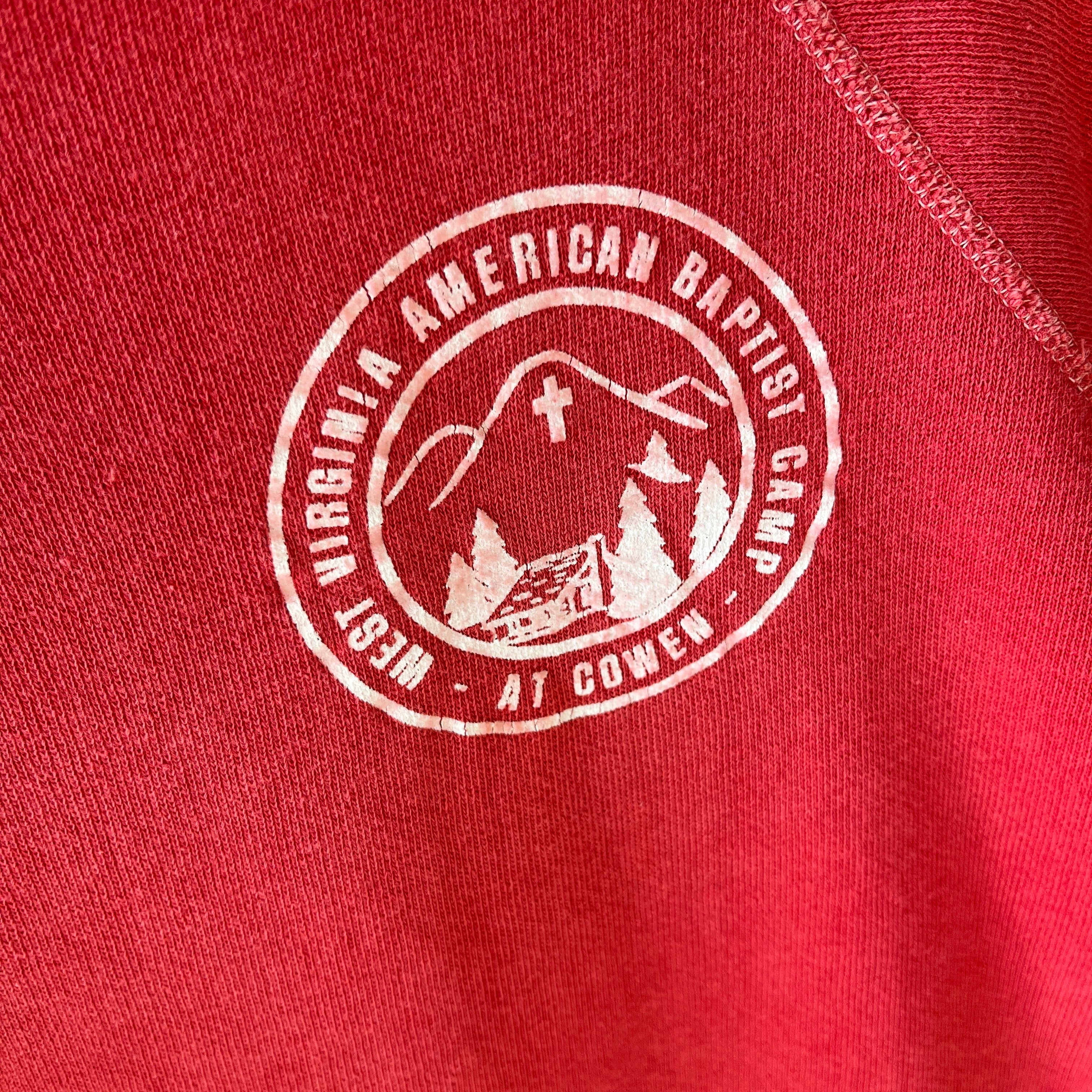 1970s (early) West Virginia American Baptist Camp Sun Faded Beyond Collectible Sweatshirt