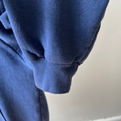 1970/80s Insulated Faded Navy Zip Up Hoodie - Made in Romania