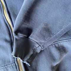 1970/80s Sun Faded Navy Hoodie - Replaced Zipper - Made in Romania - WOWOWOWOWOW