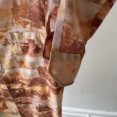 1970s Silky Poly Racer Early Americana Imagery Shirt - Made in California