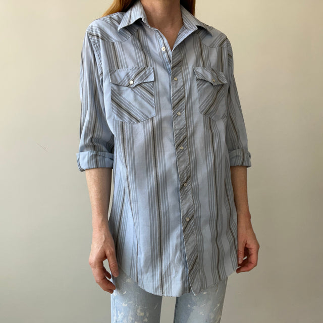 1980's Wrangler "Cowboy Cut" Pearl Snap Button-Up Shirt